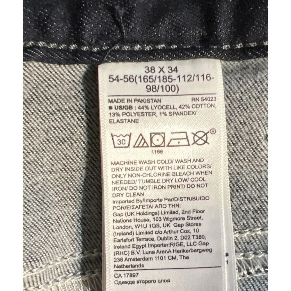 New $129 Banana Republic Traveler Jeans Men Slim Fit Dark Blue Denim 38x34 Tall‎